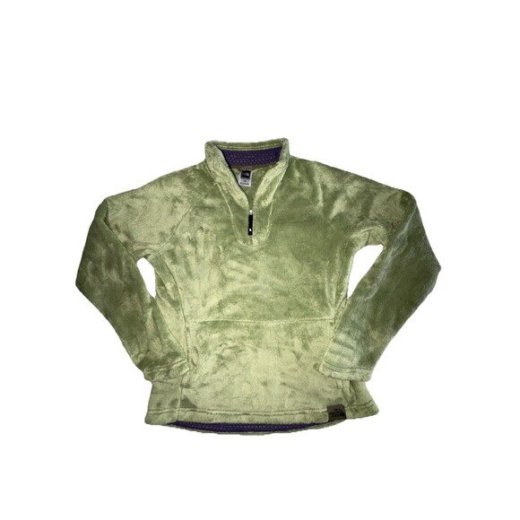 The North Face Women's Green Osito Jacket Size Medium Fuzzy Fleece 1/4 Zip - Picture 6 of 11